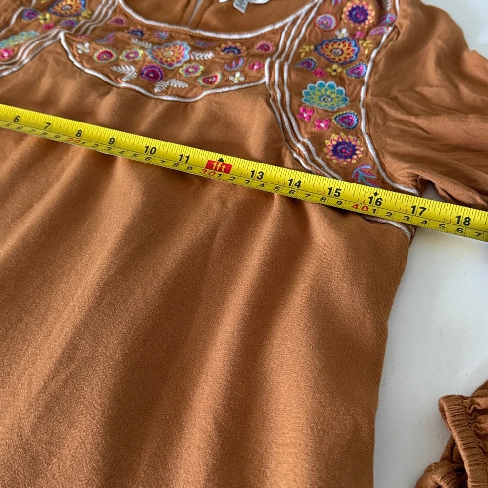 JODIFL Women’s Tunic Tan Top with Embroidery SZS. - Picture 11 of 15